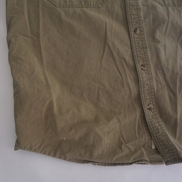 Vintage Gander MTN Olive Green Hunting Outdoors 100% Cotton Button Down Shirt L - Picture 7 of 11
